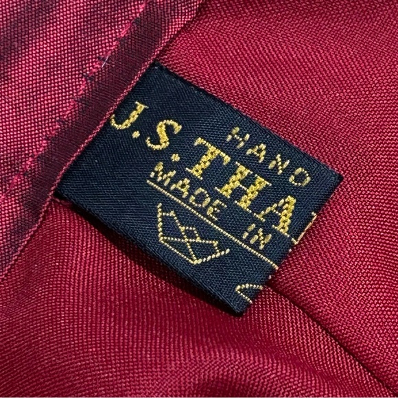 Vintage Womens 100% Silk Midi Skirt Size 12 M Straight Metallic Red Holiday Luxe - Picture 6 of 9